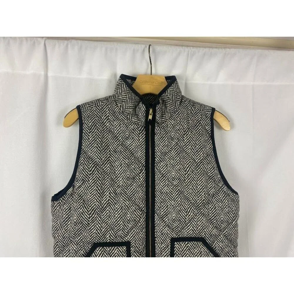 J Crew Excursion Puffer Down Herringbone‎ Vest Women's Small.